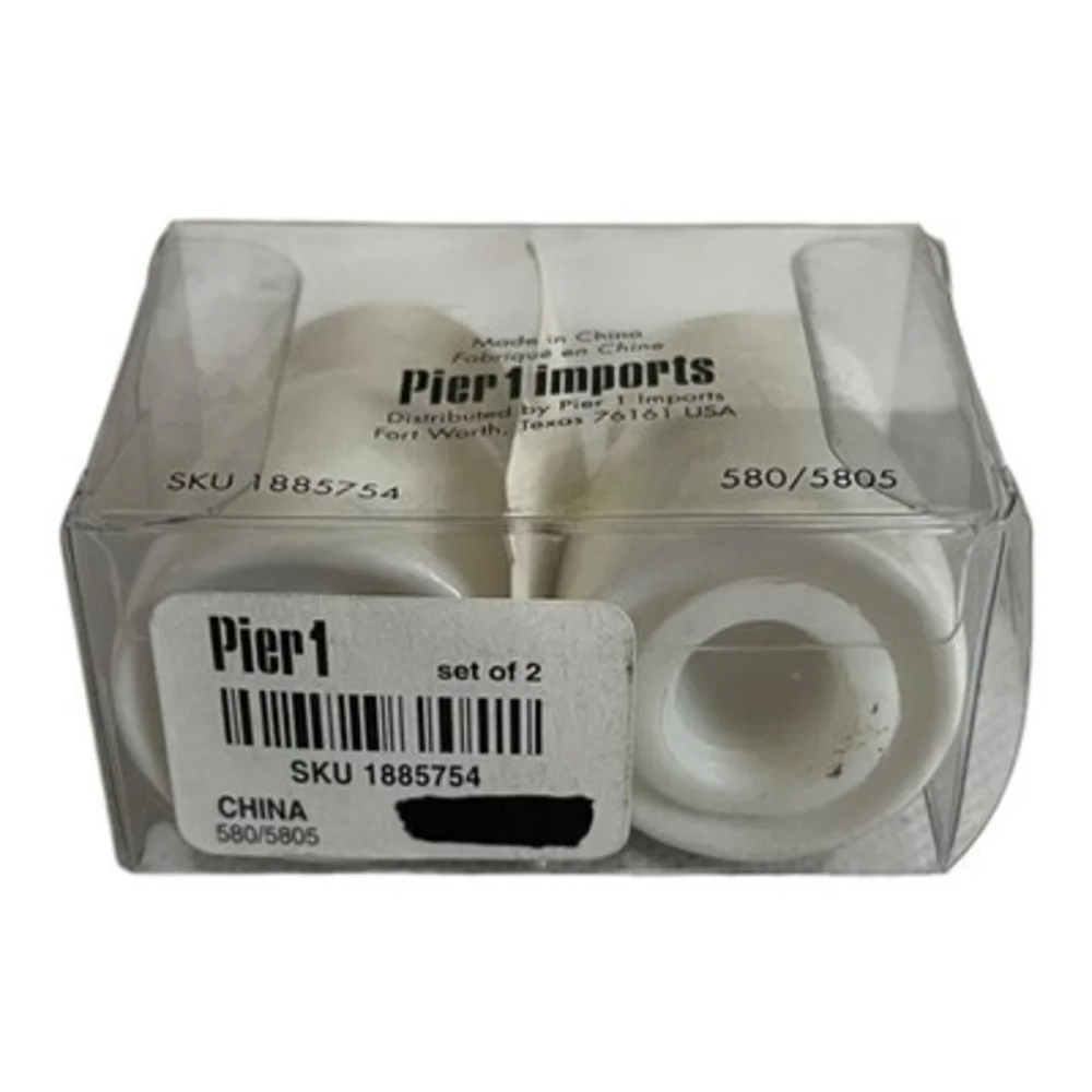 Pier 1 Imports White Ceramic Salt and Pepper Shakers Classic NIB